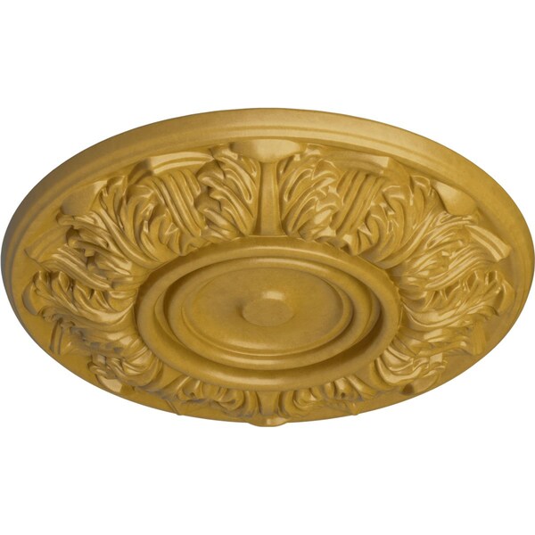 Whitman Ceiling Medallion (For Canopies Up To 3 3/4), Hand-Painted Iridescent Gold, 13OD X 1 3/8P